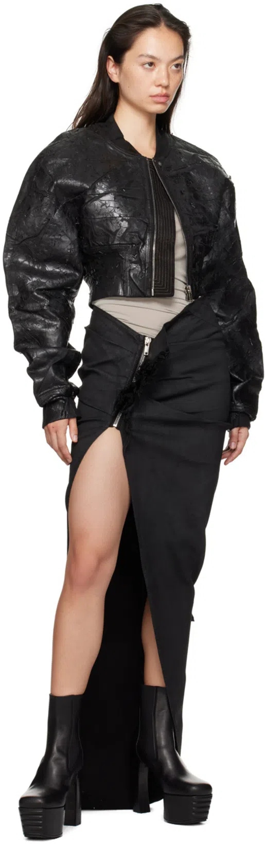 RICK OWENS DRKSHDW Drkshdw By Rick Owens Woman Denim Outerwear Black Size S Polyamide