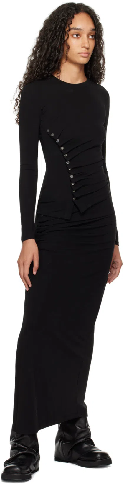 ATTICO Combat Mini Robin Black Leather Boot