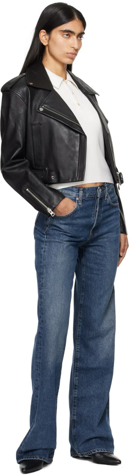 CITIZEN OF HUMANITY Blue Annina High Rise Wide Leg 33 Jeans