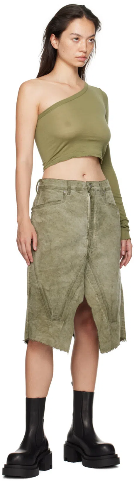 RICK OWENS Beatle Bogun' Black Boots With Chunky Platform In Smooth Leather