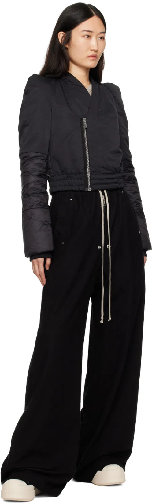 RICK OWENS DRKSHDW Black Porterville Metro Bomber Jacket In 09 Black