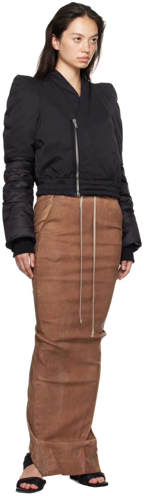 RICK OWENS DRKSHDW Black Porterville Metro Bomber Jacket In 09 Black