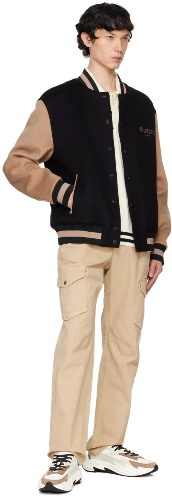 BALMAIN Logo Signature Embroidered Polo T-shirt In White