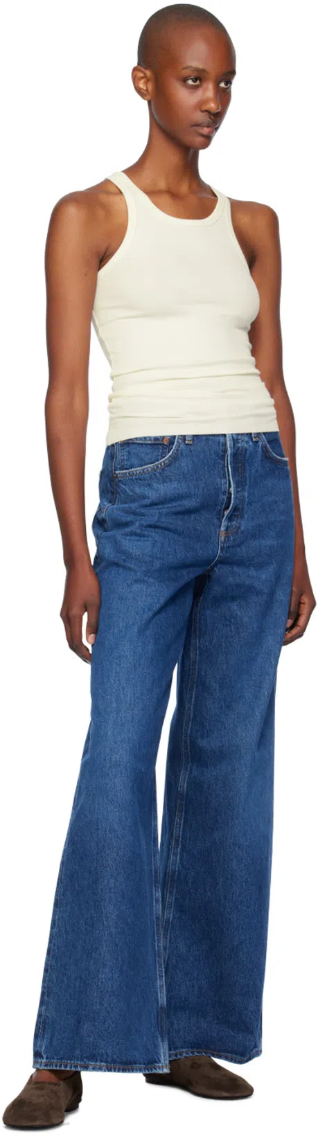 AGOLDE Dame High Rise Wide Leg No Cuff Jean In Enamour In Multi