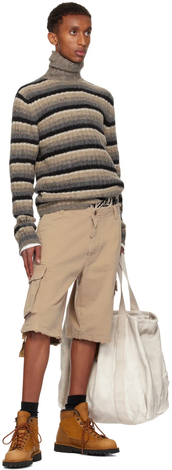 RAG & BONE Cotton Blend Waffle Knit Henley In White