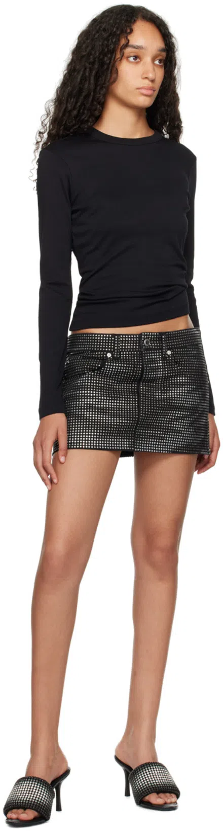 HELMUT LANG Astro Crew Silky Long Sleeve T-shirt In Black