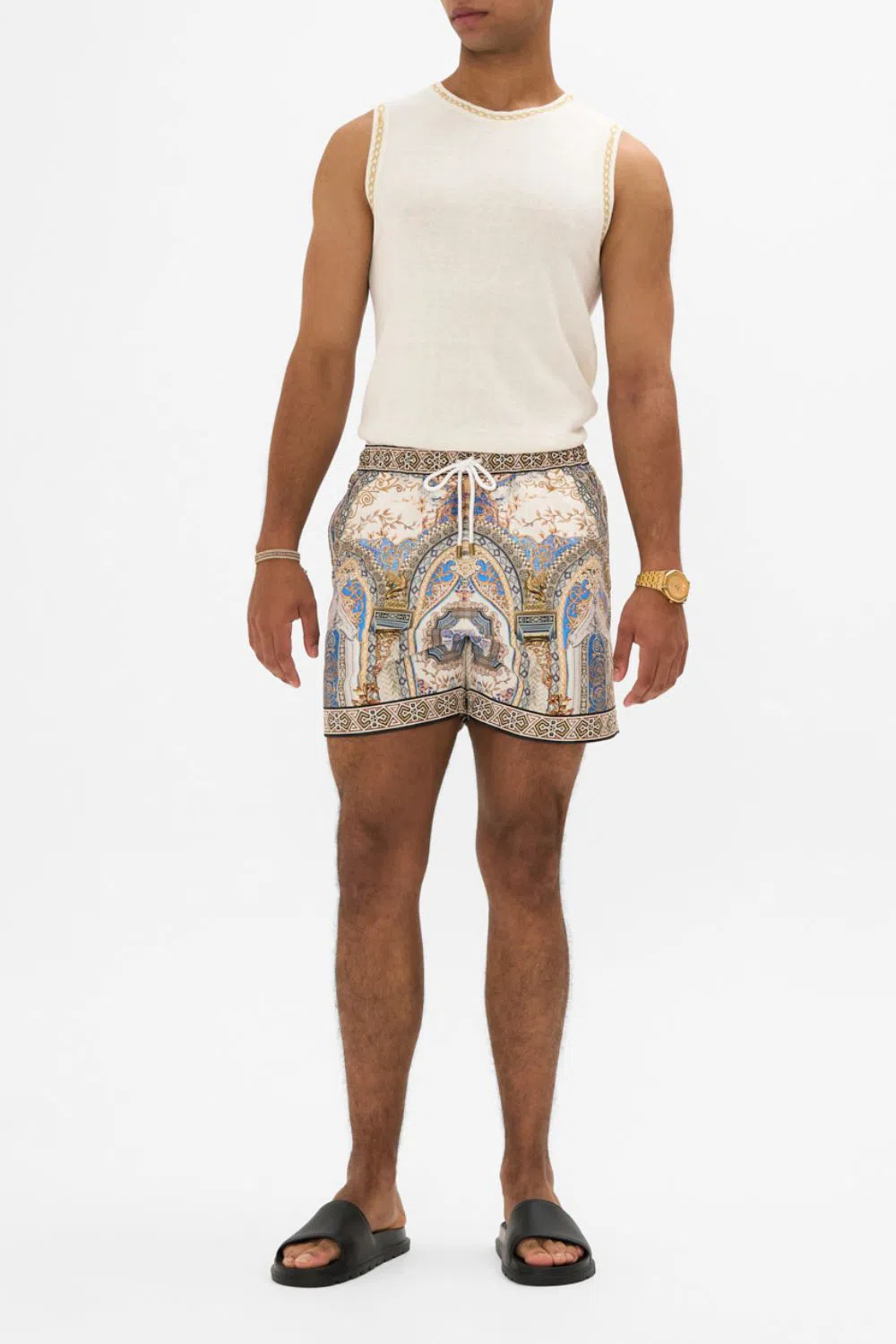 CAMILLA Mid Length Swim Short Make Me Your Mosaic In Neutrals