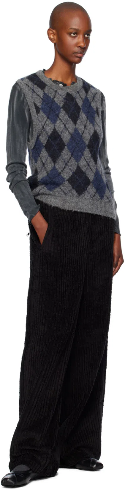 MARNI Leather Little Bow Ballerina In Grey