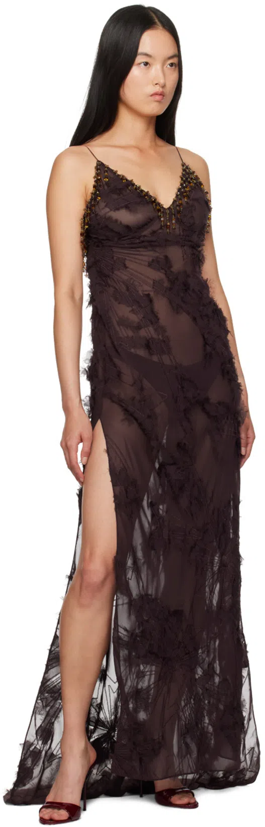 PARIS TEXAS Brown Lidia Mules In Animal Print