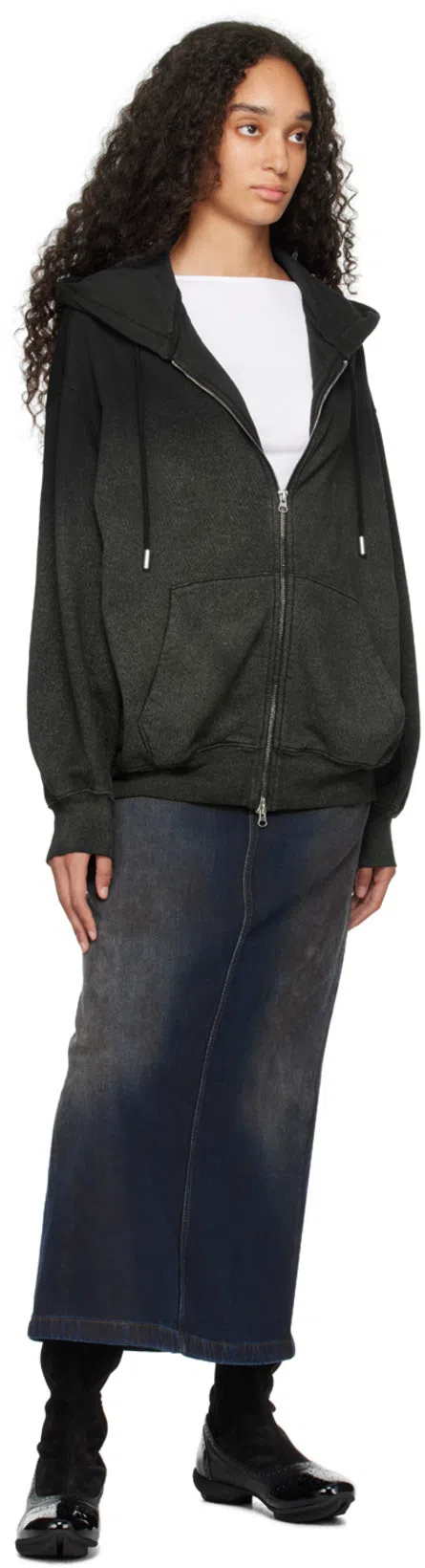 ACNE STUDIOS Womens Dark Blue Vintage-wash Mid-rise Regular-fit Denim Maxi Skirt In Black