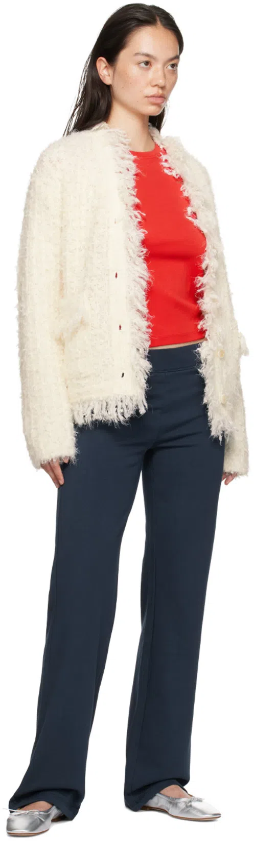 SCHUTZ Vanessa Leather Flat In Silver