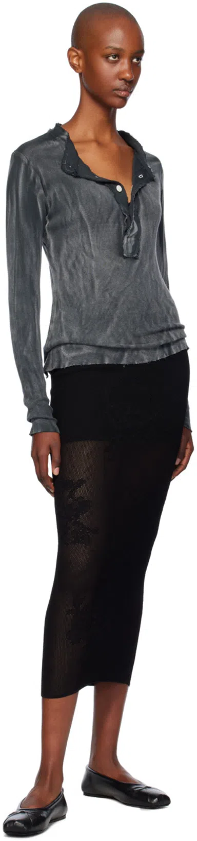 MARNI Leather Little Bow Ballerina In Grey