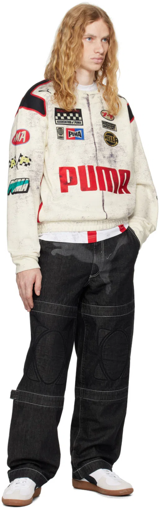 PUMA Palermo Lth Sneakers In White Vapor Gray Gum