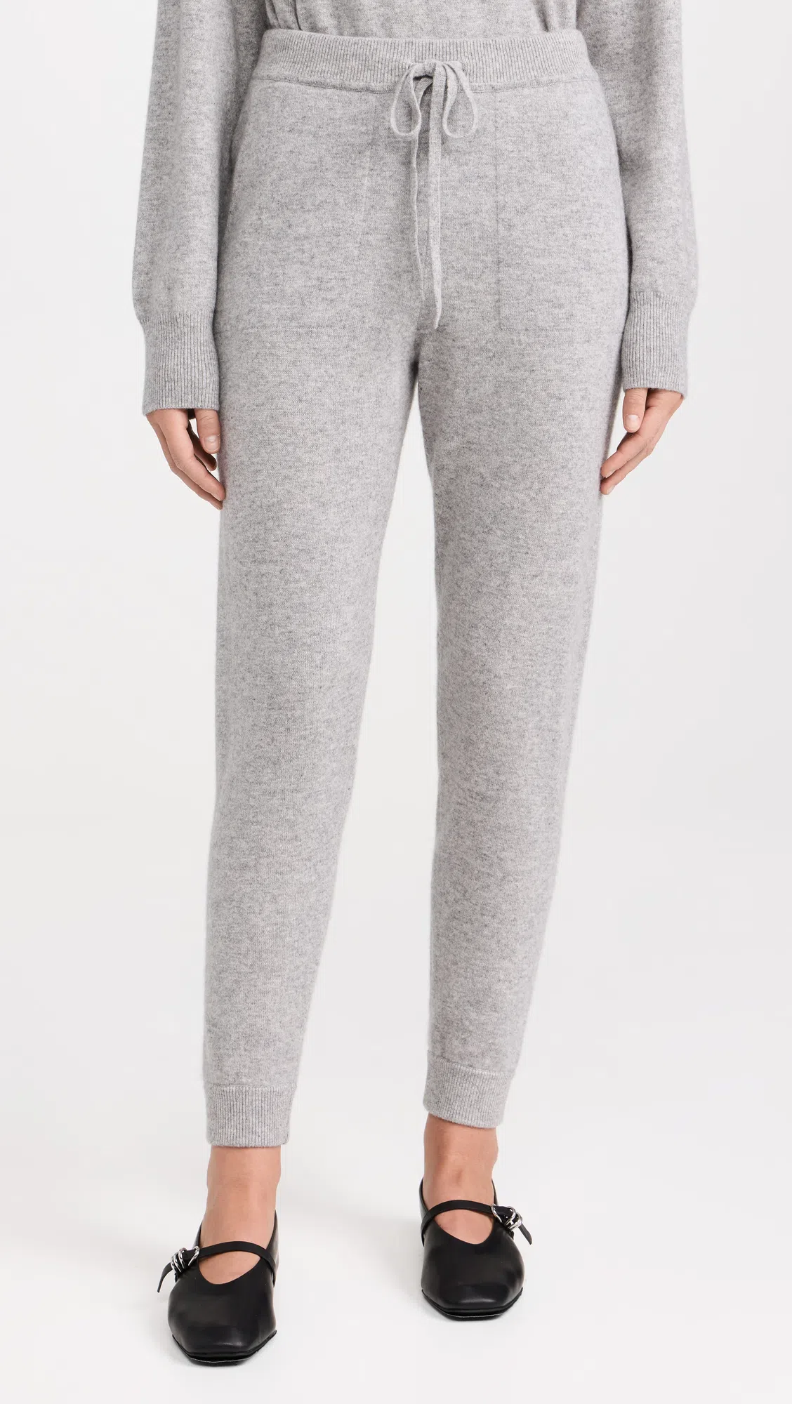 WHITE + WARREN Cashmere Jogger In Grey Heather In Gray