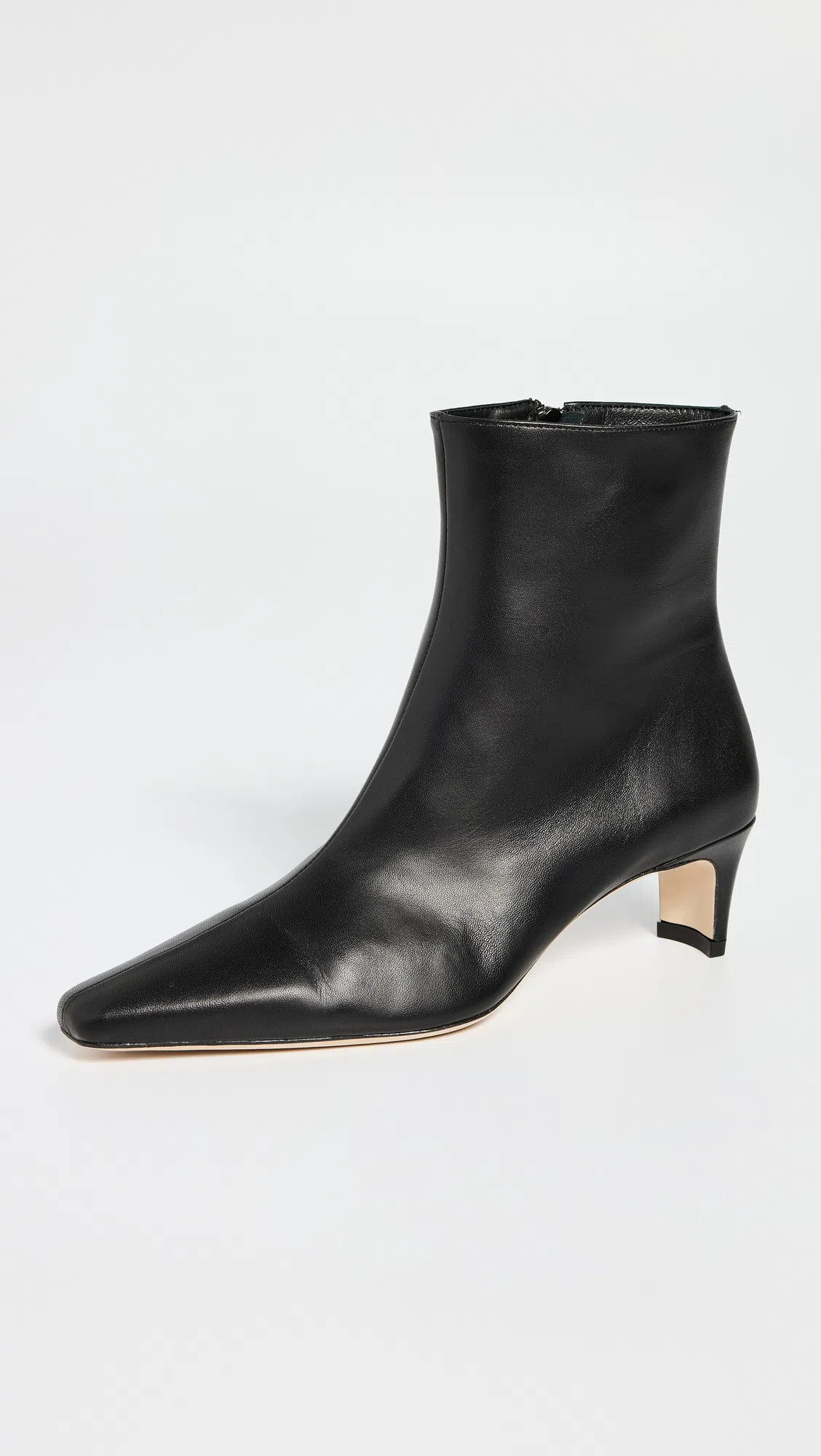STAUD Leather Wally Ankle Boots 55 In Black