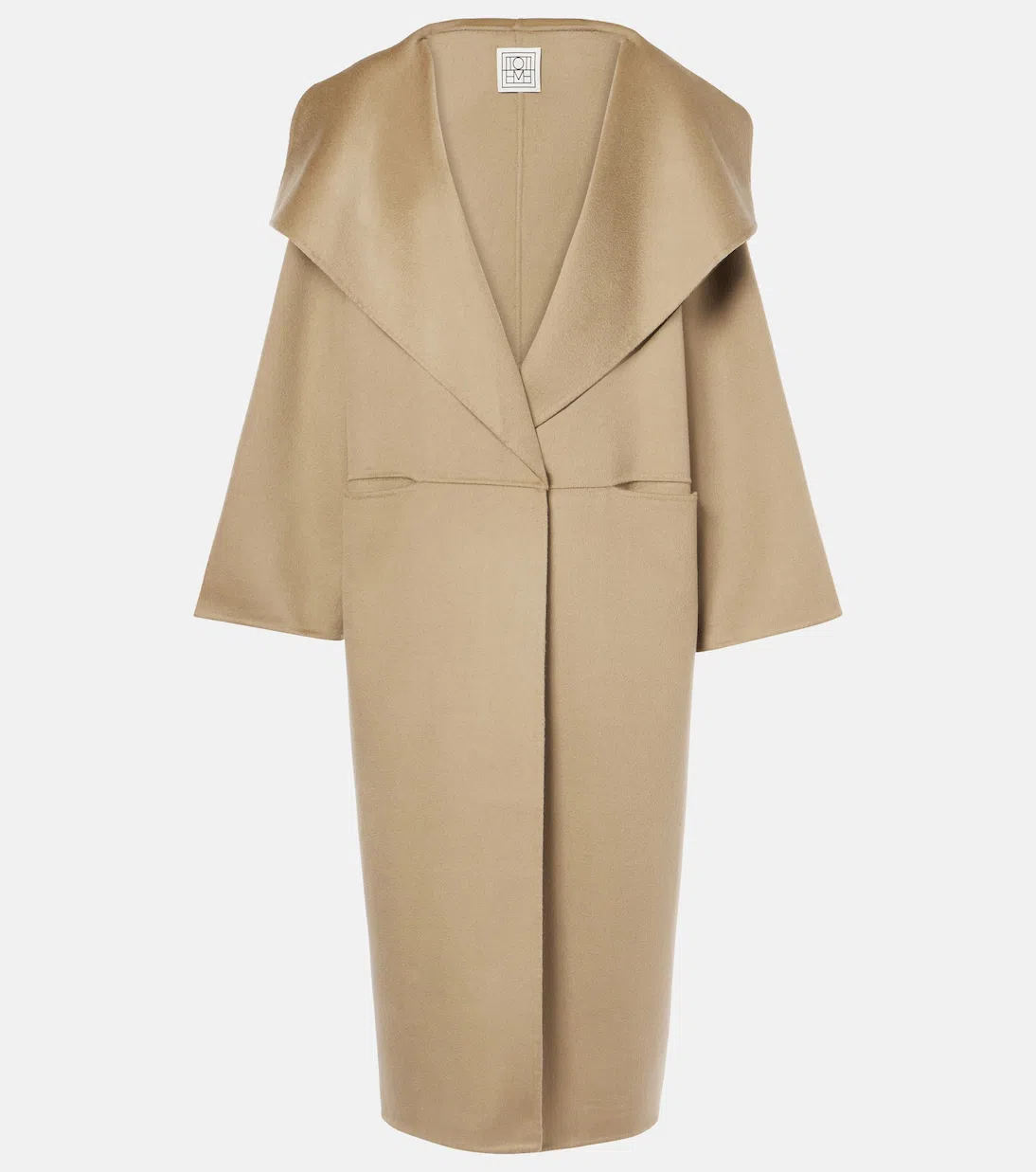 TOTÊME Signature Draped Wool And Cashmere-blend Coat In Beige