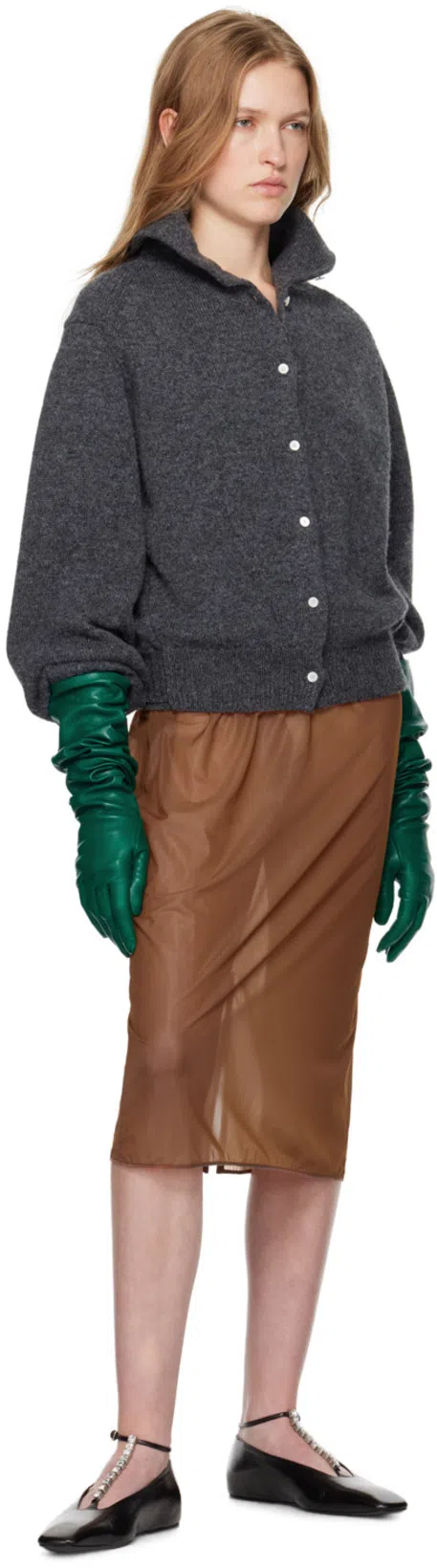 JIL SANDER Crystal-embellished Ballet Flats Black