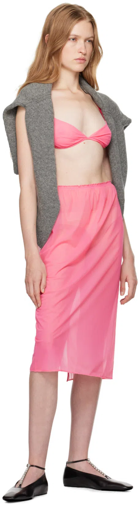 JIL SANDER Crystal-embellished Ballet Flats Black