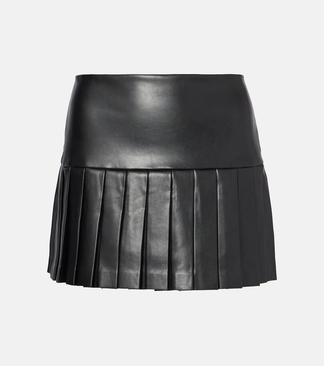 NORMA KAMALI Flared Mini Skirt With Pleated Hem In Black