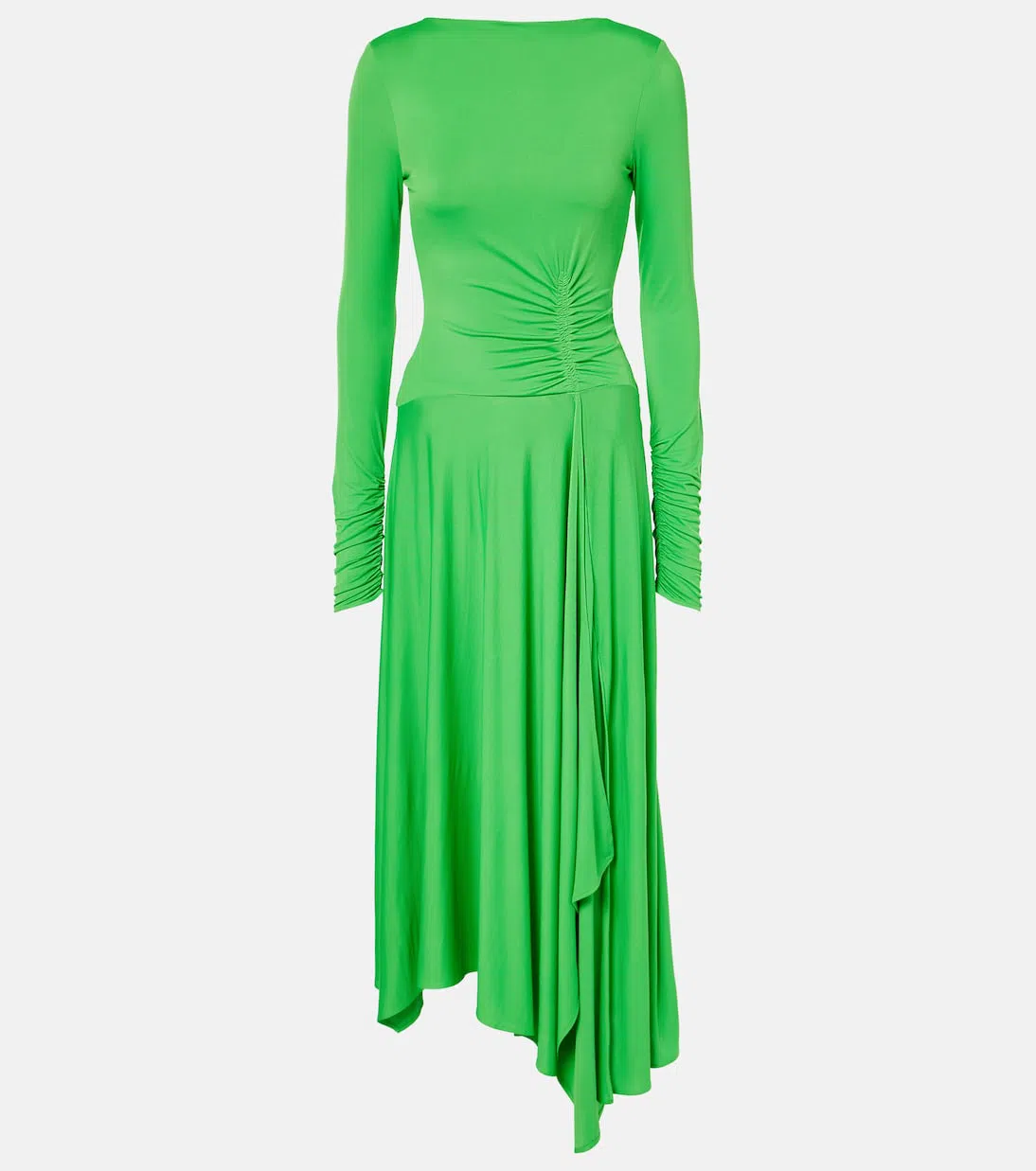 ACNE STUDIOS Fitted Fluid Long Sleeve Dress Bright Green In Bcd Bright Green