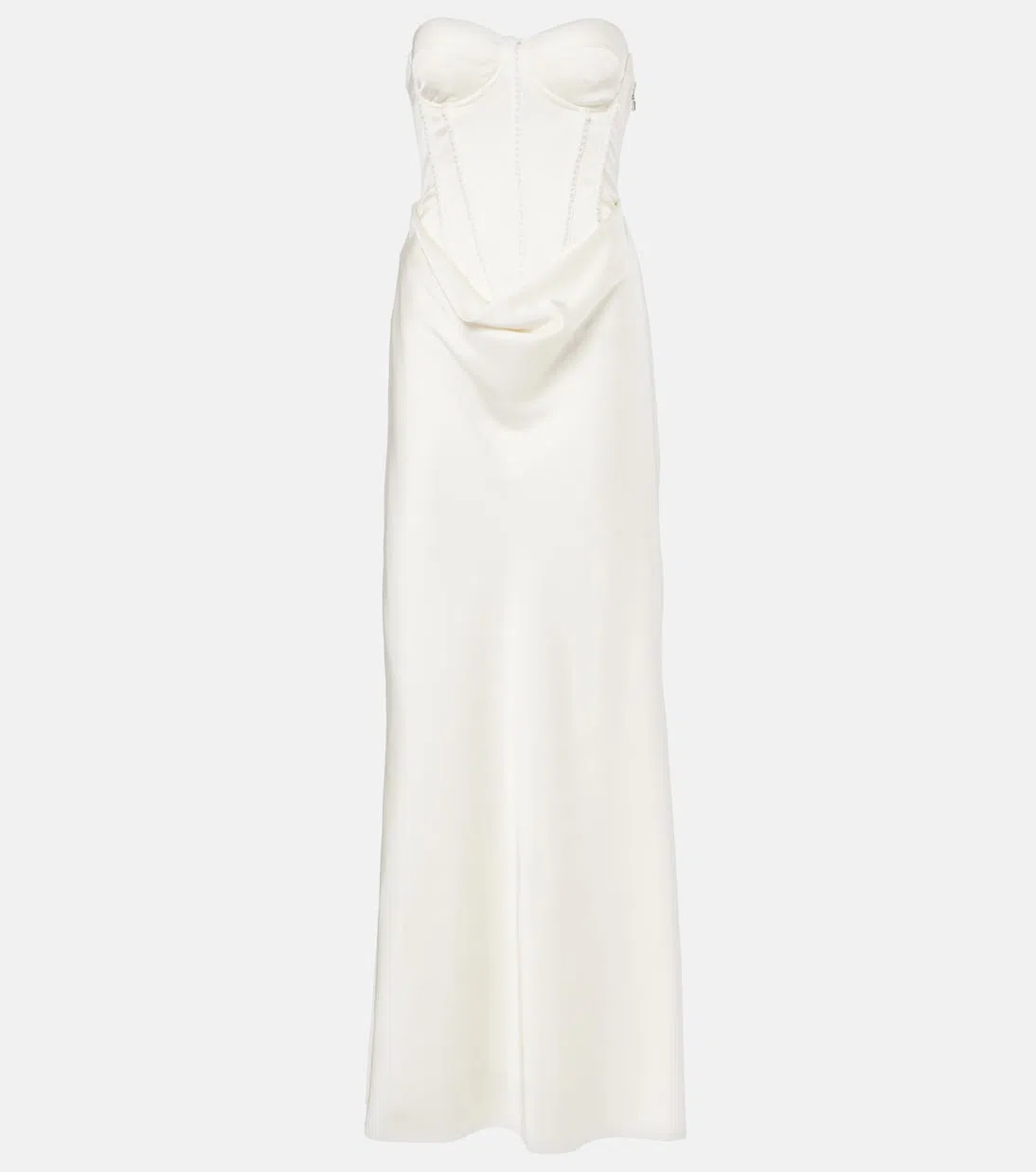 FERRAGAMO Double Pearl Gancini Pendant Earrings In Grey