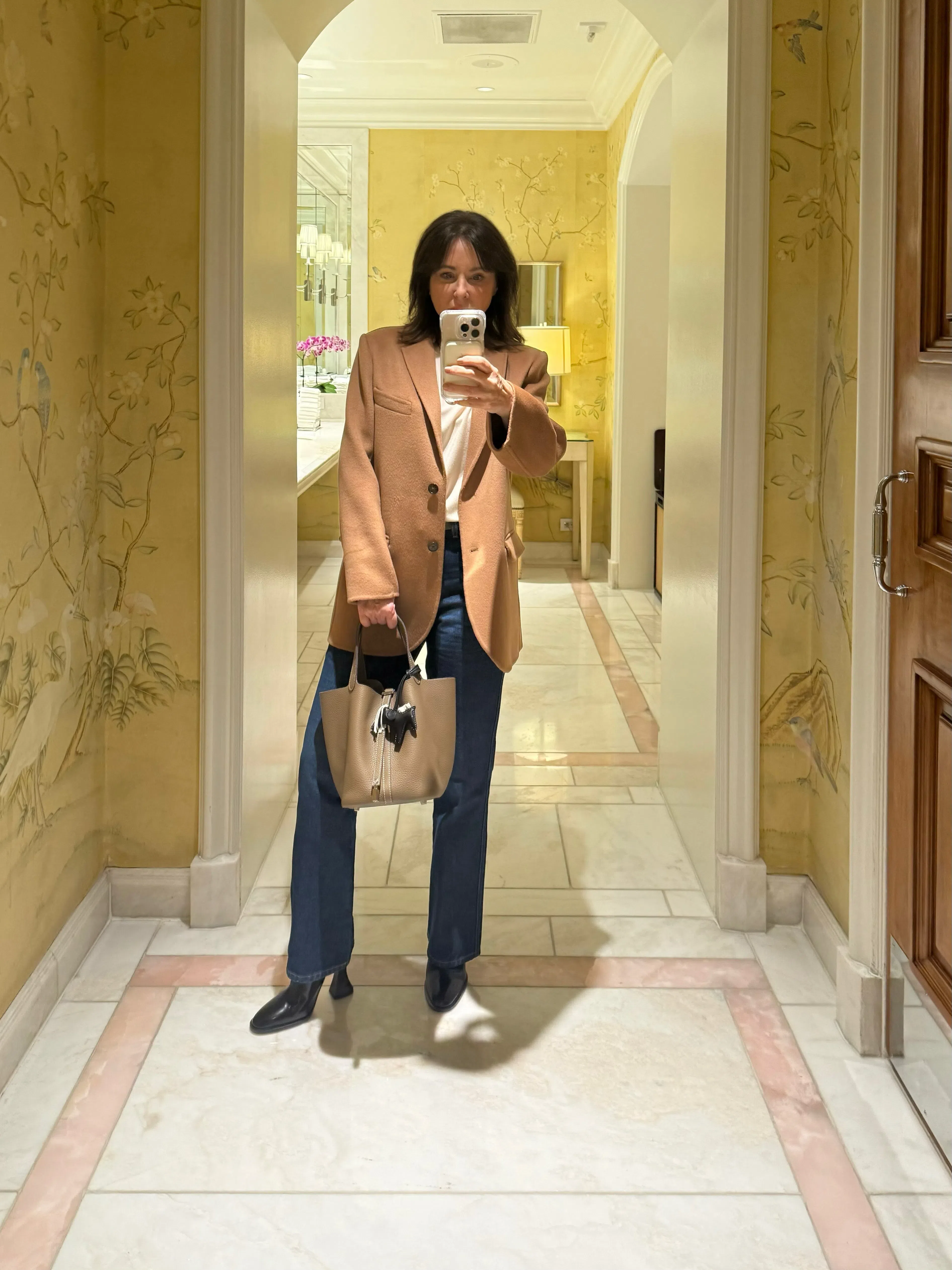 ANINE BING Oversized Wool-cashmere Blend Blazer In Brown