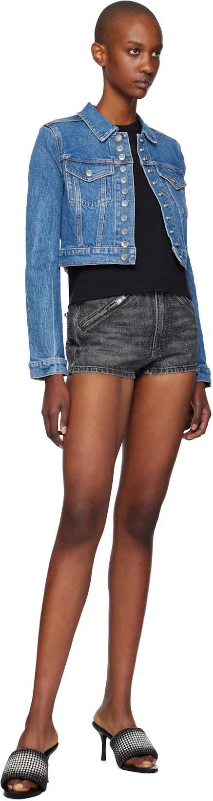 ALEXANDER WANG T T By Alexander Wang Puff Logo Shrunken T-shirt In Black