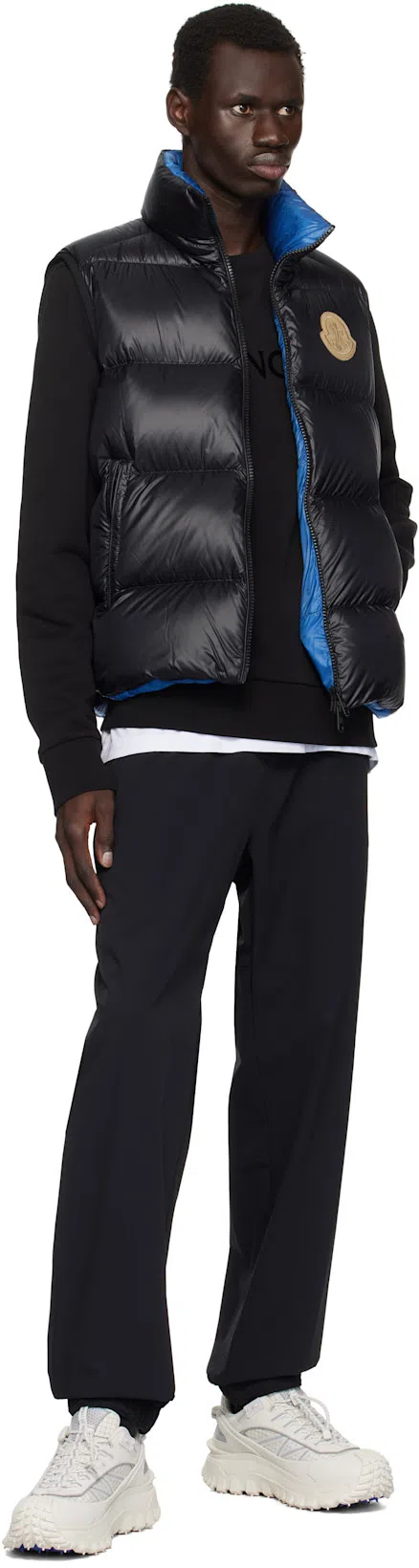 MONCLER Logo Patch Cotton Sweatshirt In Black