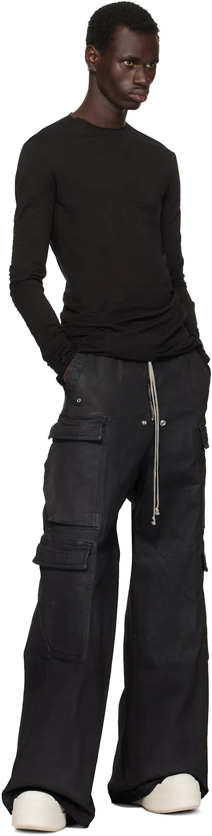 RICK OWENS DRKSHDW Pantaloni Double Cargo Jumbo Belas In Black