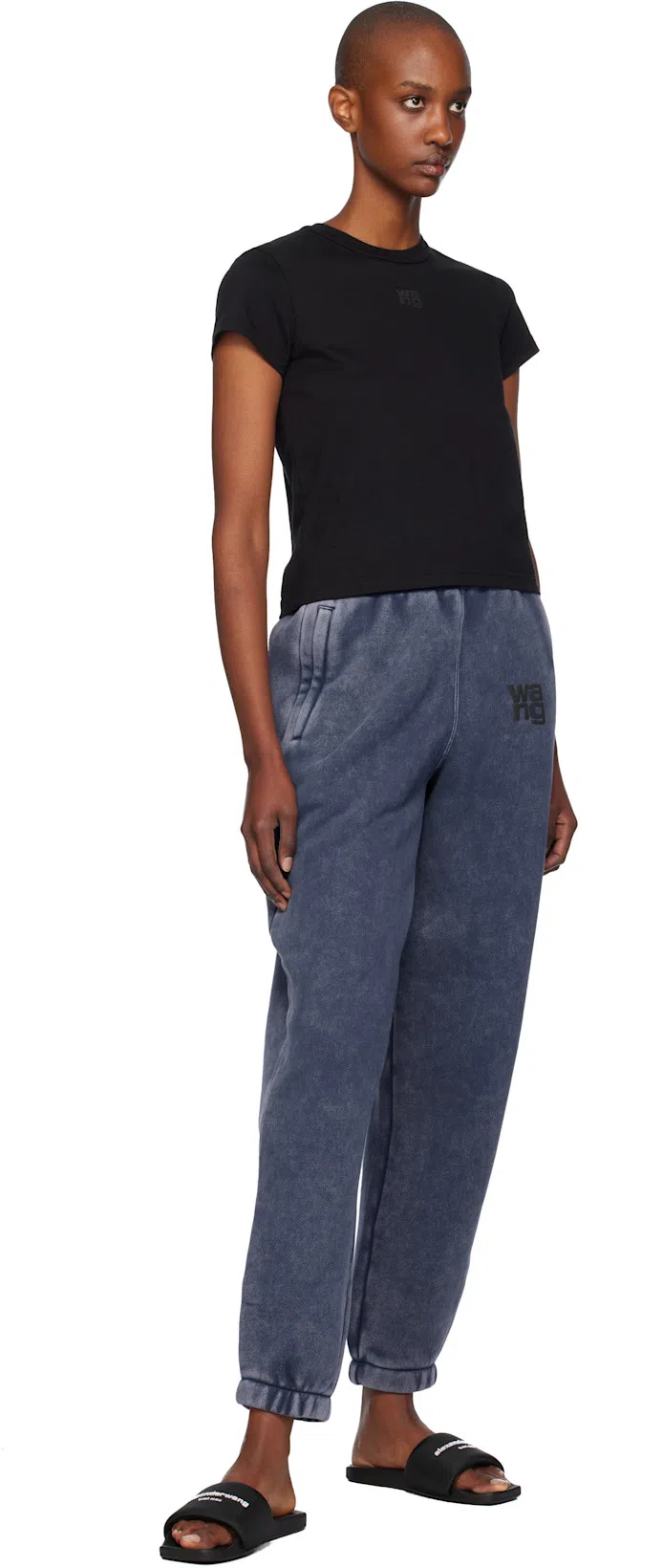 ALEXANDER WANG T T By Alexander Wang Puff Logo Shrunken T-shirt In Black