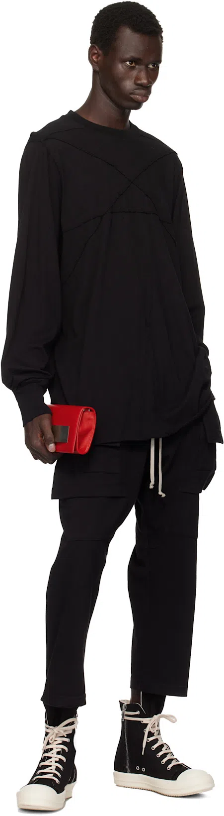 RICK OWENS DRKSHDW Pantaloni Double Cargo Jumbo Belas In Black