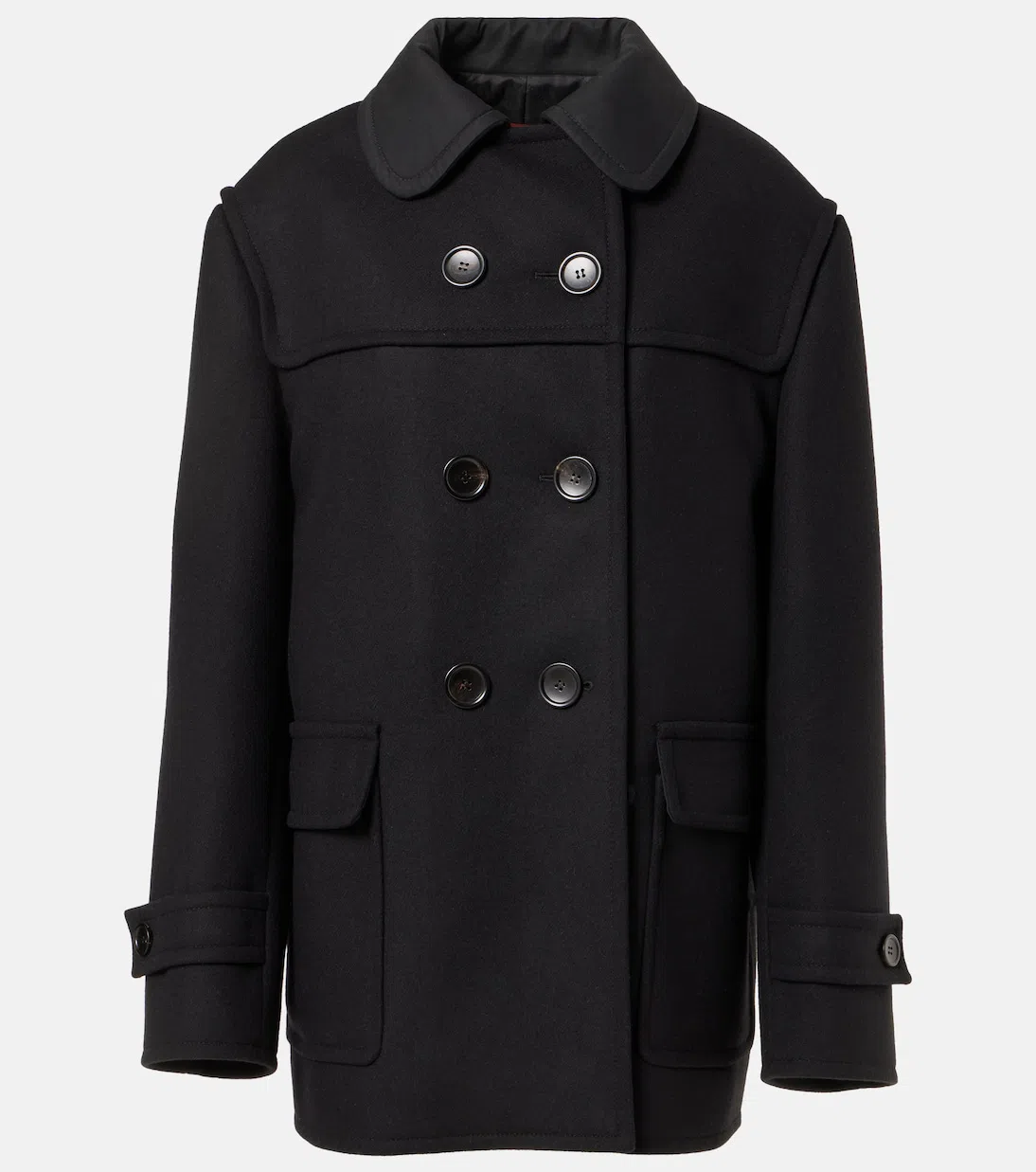 GUCCI Wool Peacoat In Black