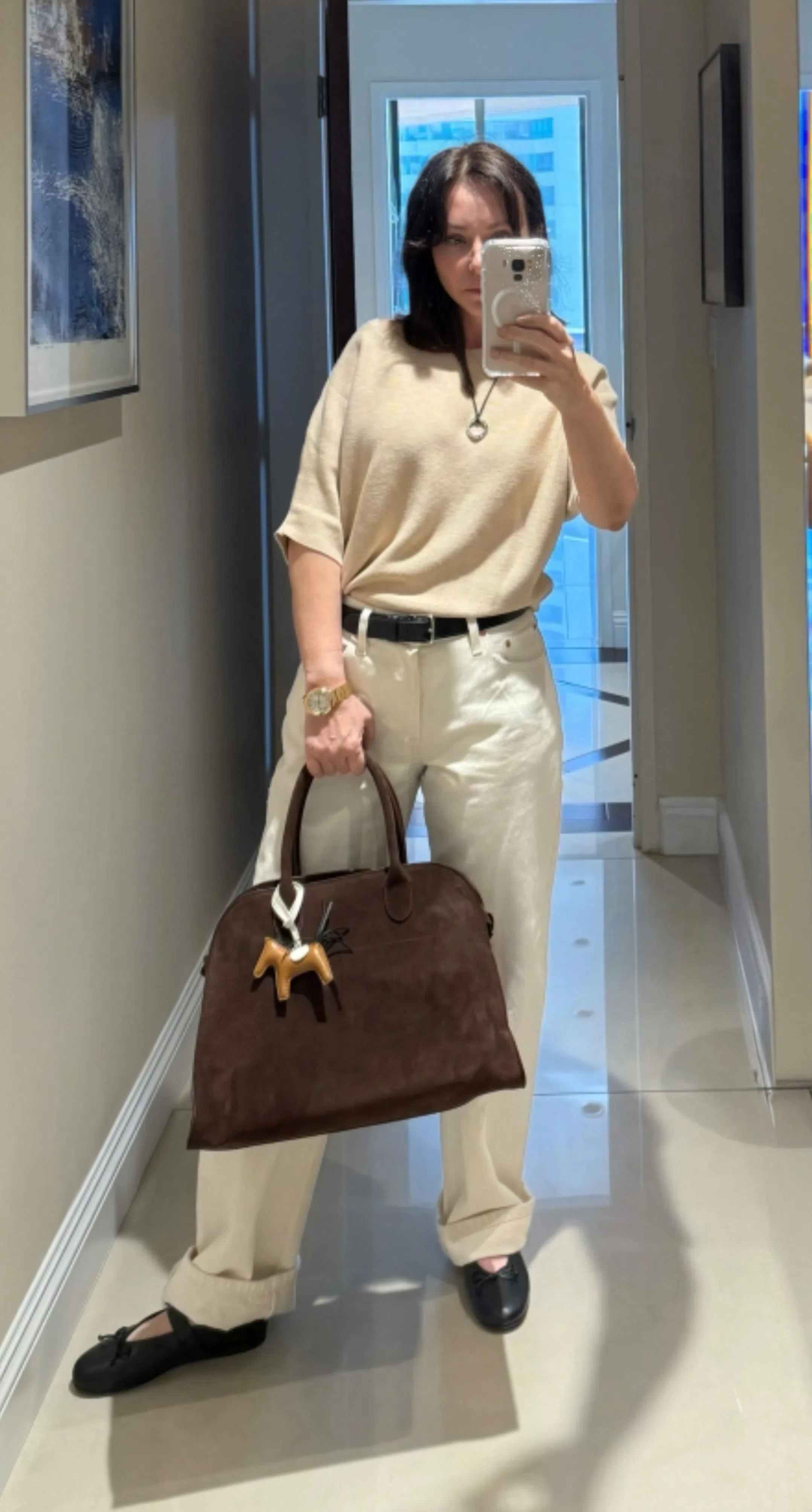 MIU MIU Leather Ballerinas With Bow Detail And Textured Finish In Black