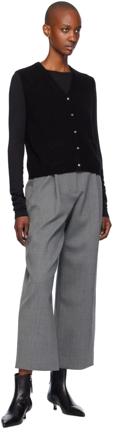 THE ROW Soft Leather Flat Loafers In Black