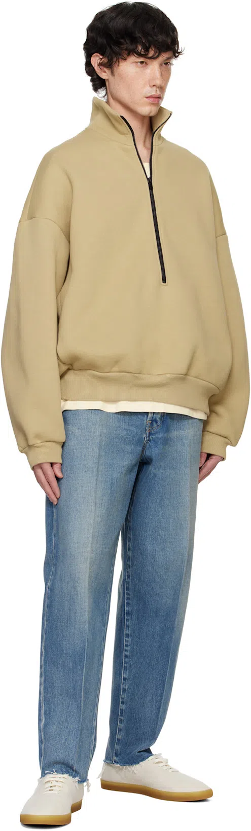 FEAR OF GOD Men Blue Five-pocket Jeans With Front Logo Patch In Denim Man