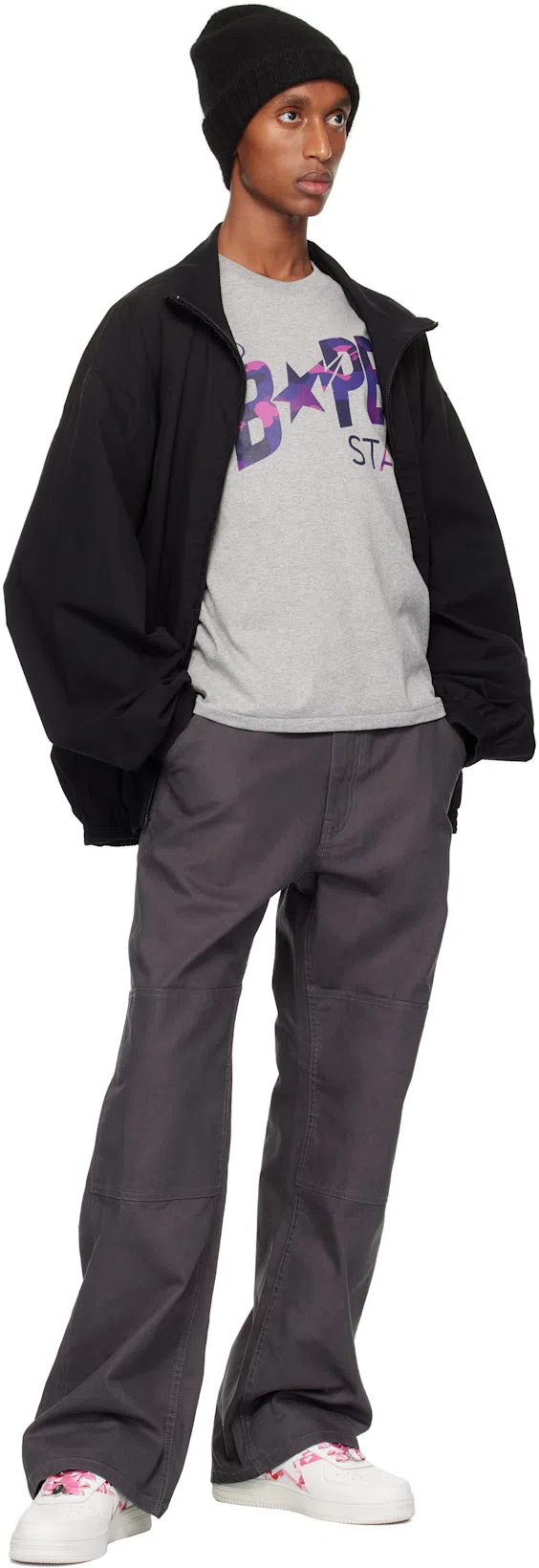 ACNE STUDIOS Logo Patch Mid-rise Jeans In Black