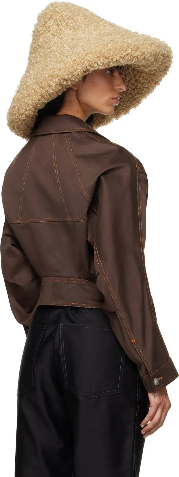 RUSLAN BAGINSKIY Beige Faux-fur Hat In Brown