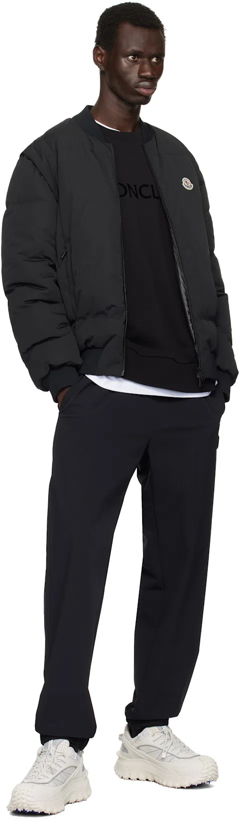 MONCLER Logo Patch Cotton Sweatshirt In Black