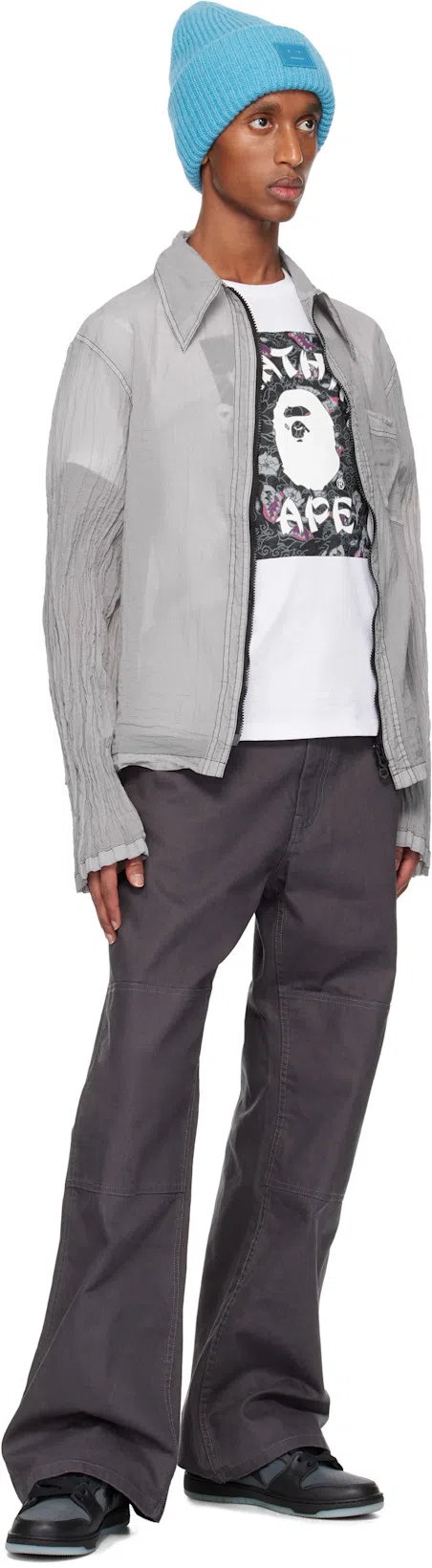 ACNE STUDIOS Logo Patch Mid-rise Jeans In Black