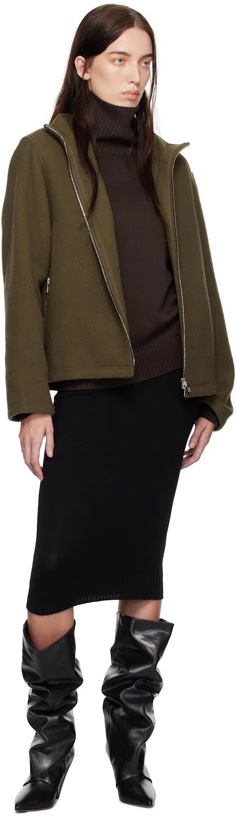 RIER Brown Fleece Jacket In Castoro Fleece