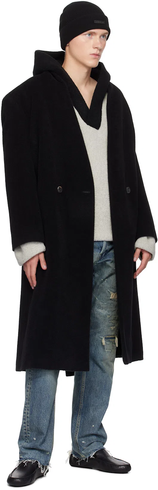 FEAR OF GOD Distressed Straight Leg Jeans In Blue