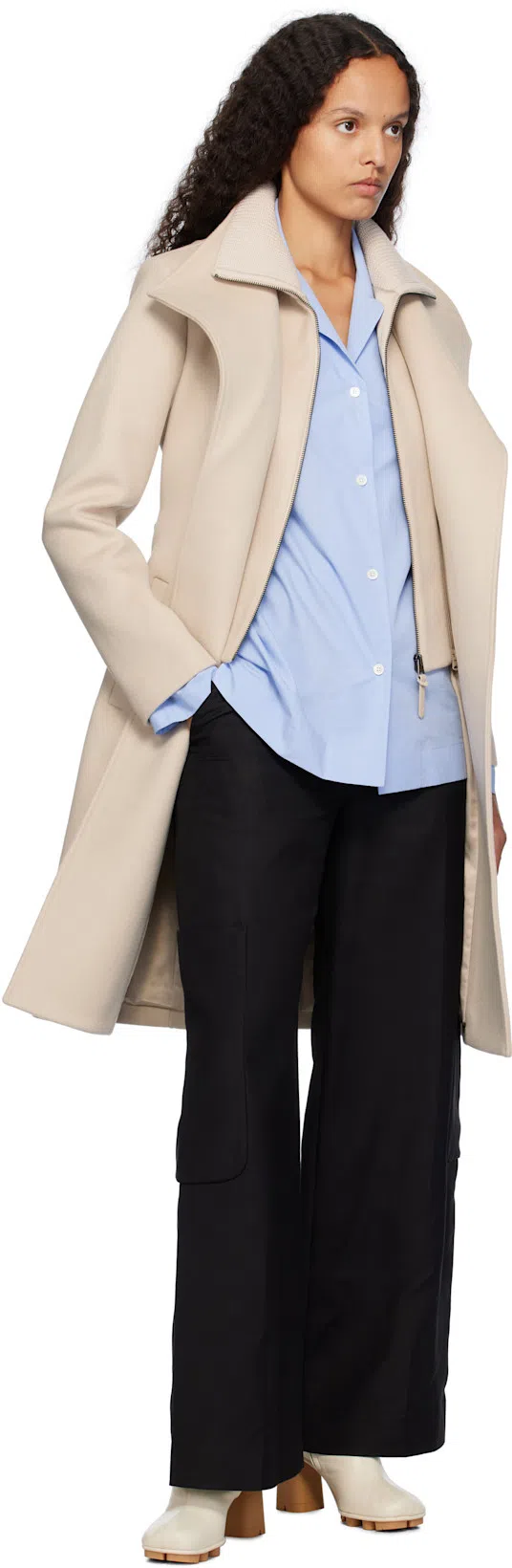 LE17SEPTEMBRE Blue Open Spread Collar Shirt