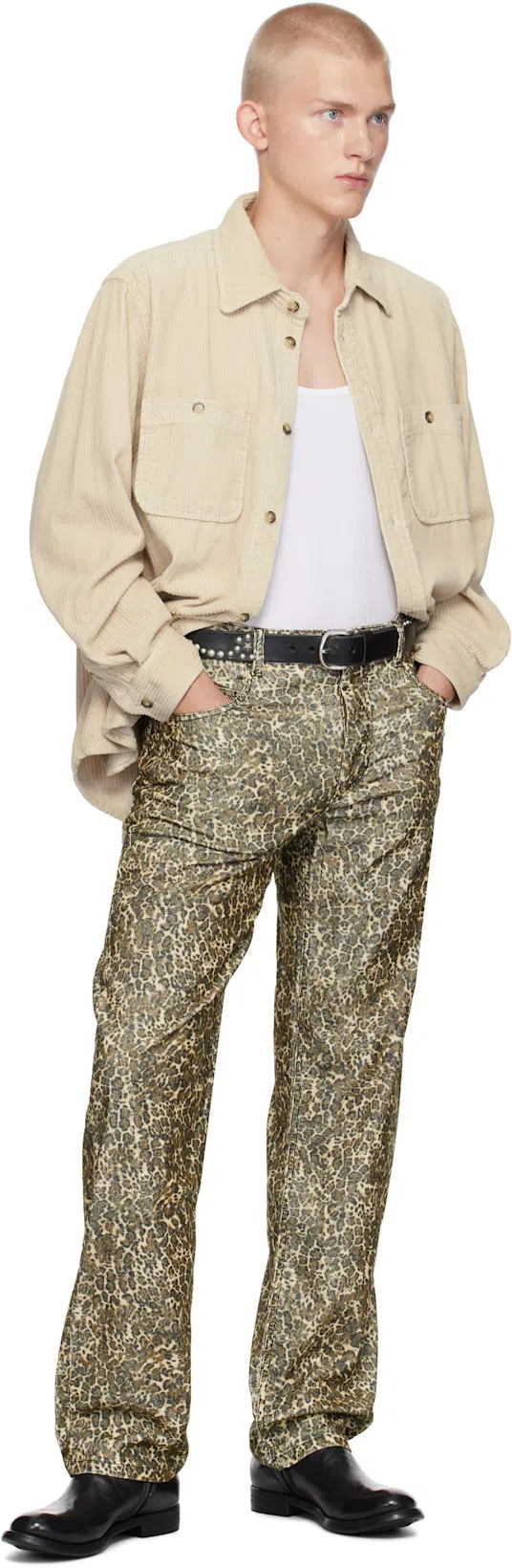 ISABEL MARANT Nario Cotton Corduroy Button-up Overshirt In Neutral