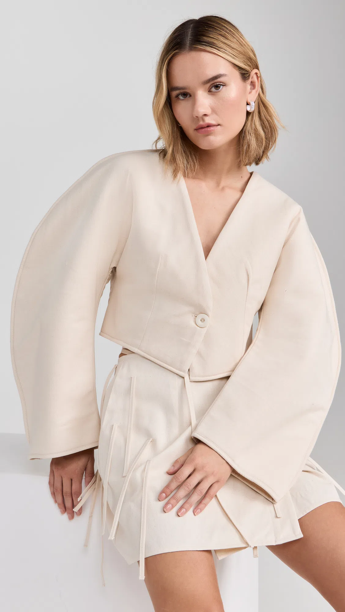 WARDROBE.NYC X Hailey Bieber Neutral Tank Top In Off White