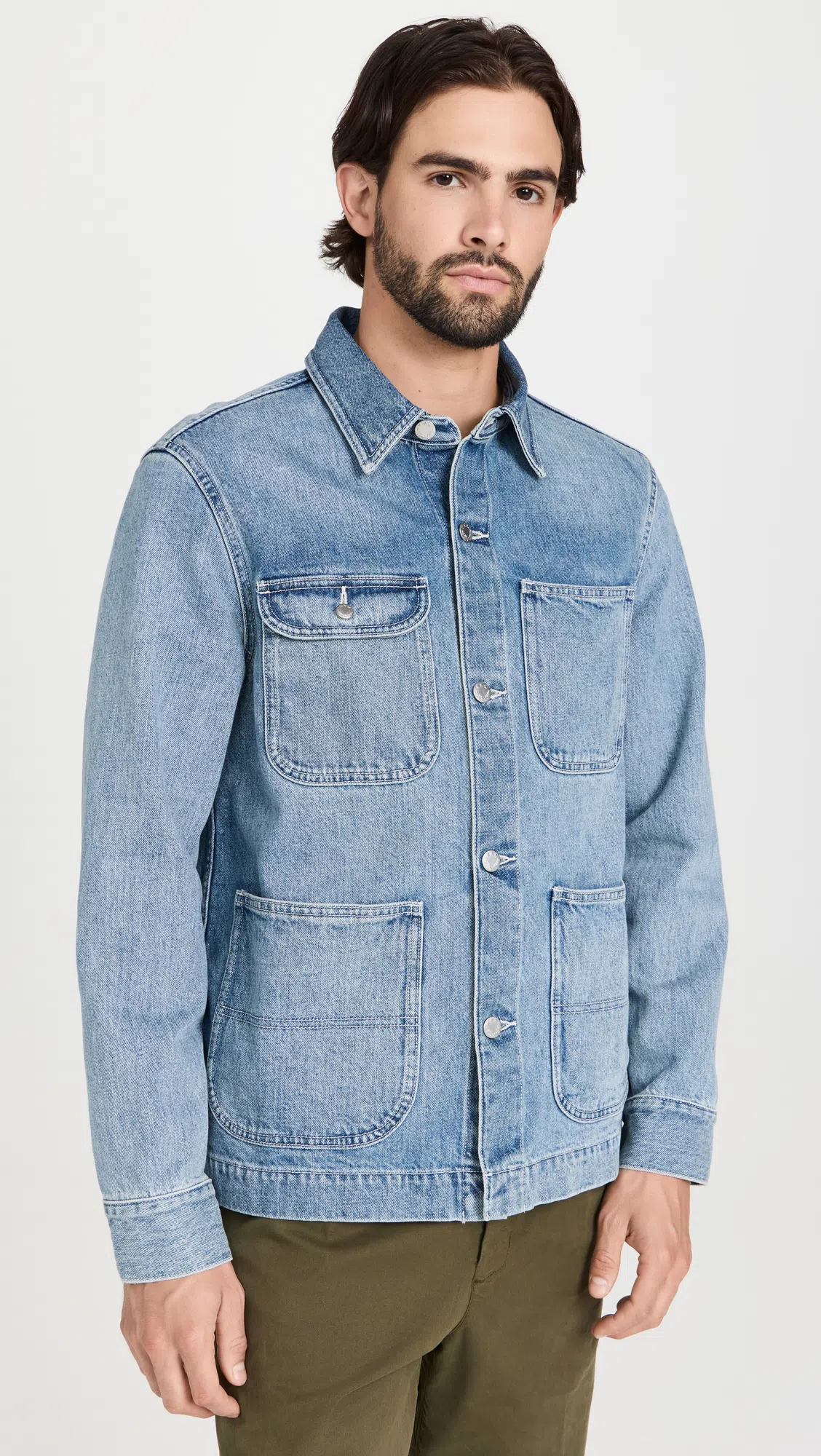 ALEX MILL Work Jacket In Vintage Wash Denim Vintage Wash