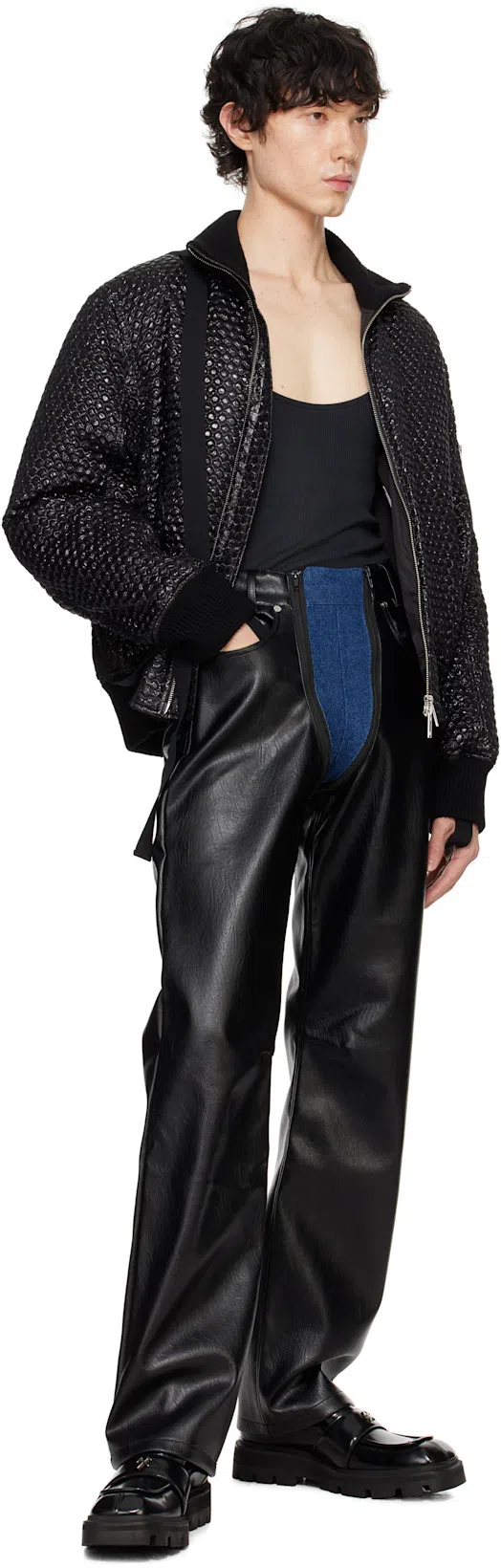 HELMUT LANG Black Seatbelt Down Bomber Jacket In Black - 001