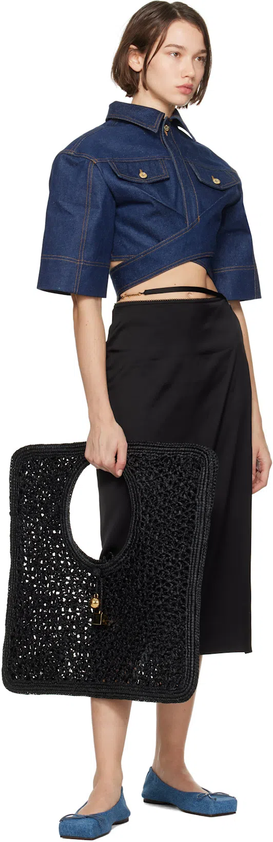 JACQUEMUS Women's Square Dancer Sandal In Blue