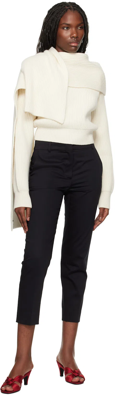 THE ROW Soft Leather Flat Loafers In Black