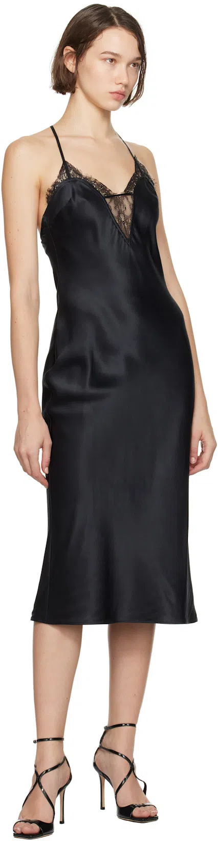 JIMMY CHOO Azia Strappy Square Toe Sandals In Black