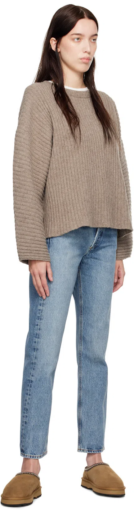 AGOLDE Riley Cropped Straight-leg Jeans In Blue
